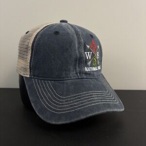 Y2K White Sands National Park Trucker Hat Distressed Mesh Strapback Adjustable